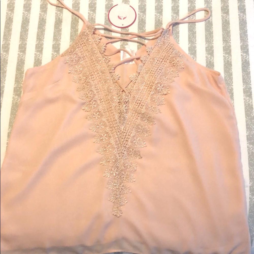 Vintage buckle Lacy tank top